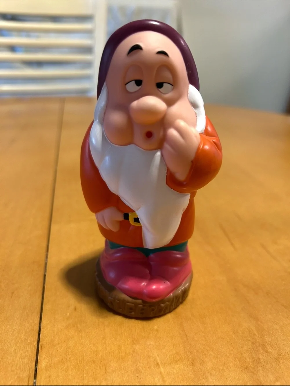 Classic Sleepy Dwarf squeeze bath toy  - Pink, Orange & White Kids Toy